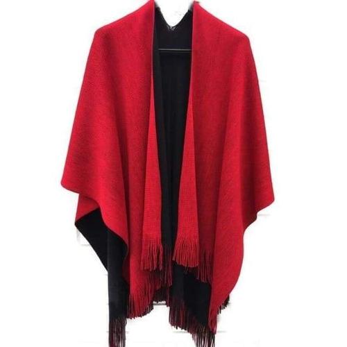 Effen Wollen Dames Poncho