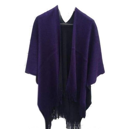 Effen Wollen Dames Poncho