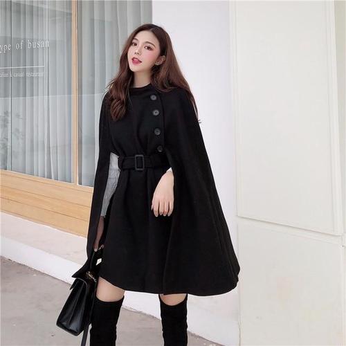 Lange Dames Poncho met Riem