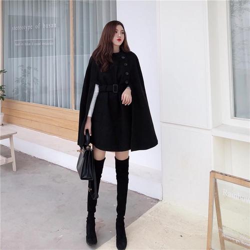 Lange Dames Poncho met Riem