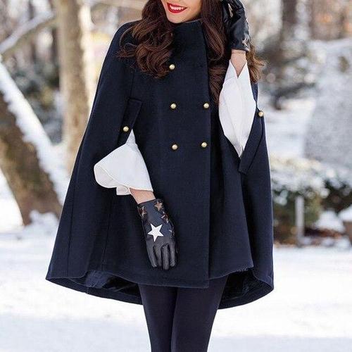 Jas Poncho Dames met Knopen