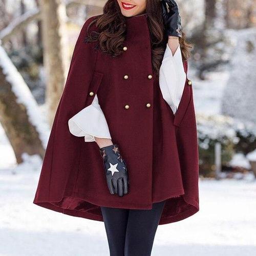 Jas Poncho Dames met Knopen