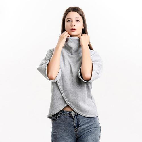 Plaid Dames Poncho met Opstaande Kraag