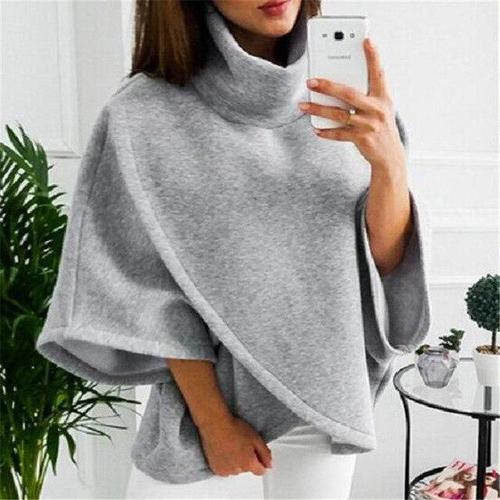 Plaid Dames Poncho met Opstaande Kraag