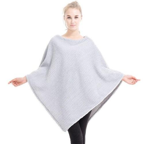 Fleece Plaid Dames Poncho