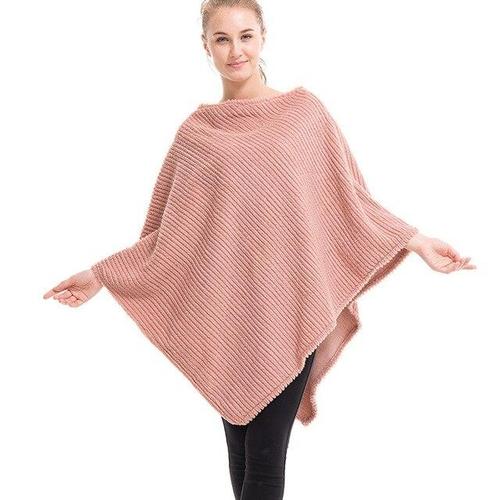 Fleece Plaid Dames Poncho