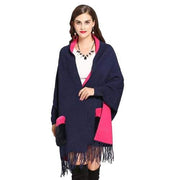 Dames Poncho met Bontzakken