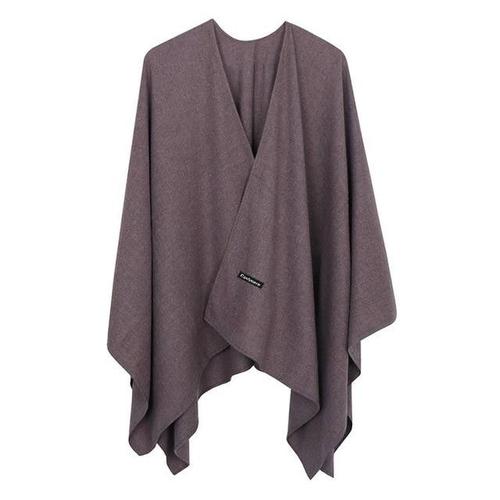 Effen Kasjmier Dames Poncho