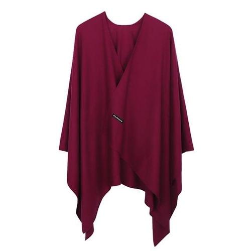 Effen Kasjmier Dames Poncho