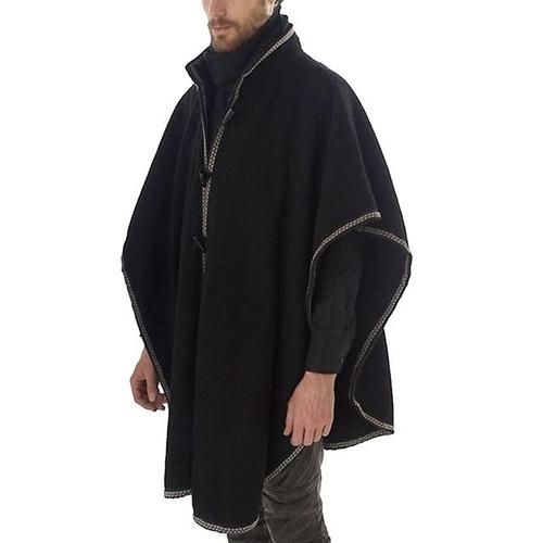 Plaid Poncho Fleece Heren