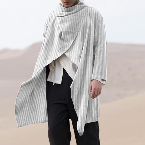 Maritieme Heren Poncho met Fijne Strepen