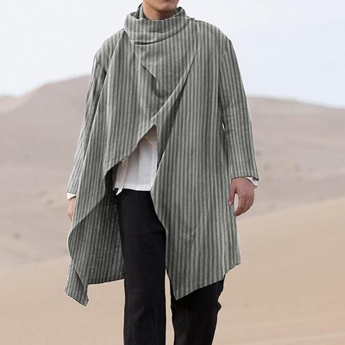 Maritieme Heren Poncho met Fijne Strepen