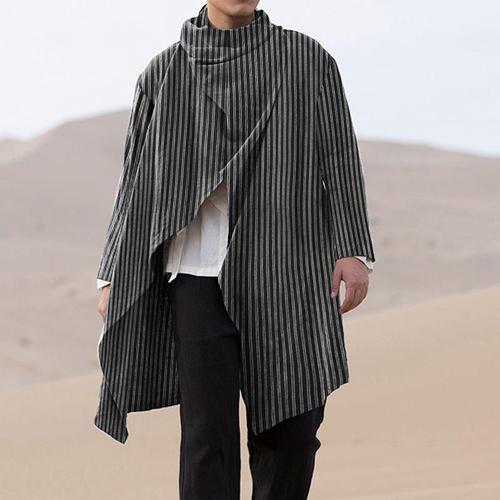 Maritieme Heren Poncho met Fijne Strepen