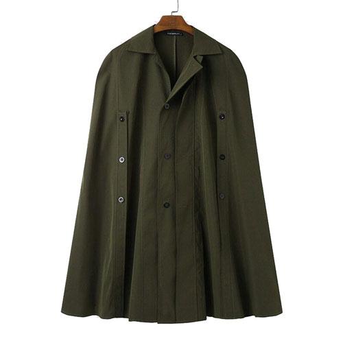 Lange Heren Poncho met Knopen