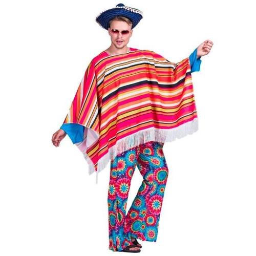 Mexicaanse Heren Poncho met Franjes