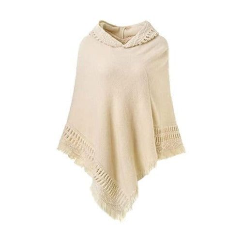 Winter Dames Poncho met Capuchon