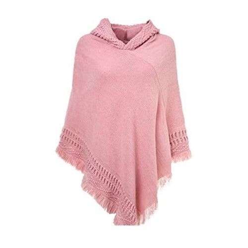Winter Dames Poncho met Capuchon