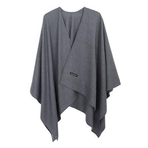 Effen Kasjmier Dames Poncho