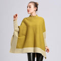 Gestreepte Dames Poncho Kasjmier