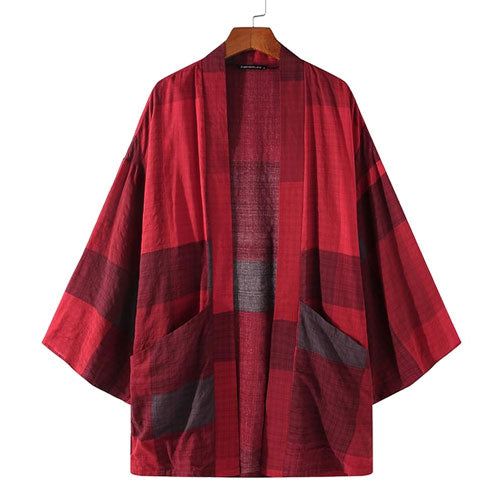 Fleece Plaid Heren Poncho