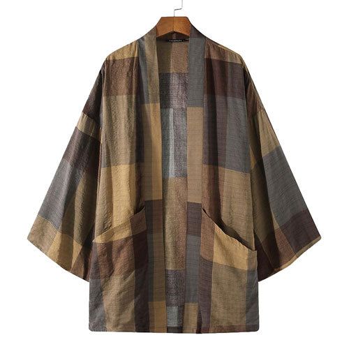 Fleece Plaid Heren Poncho