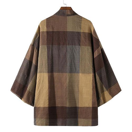 Fleece Plaid Heren Poncho