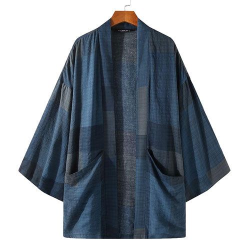Fleece Plaid Heren Poncho