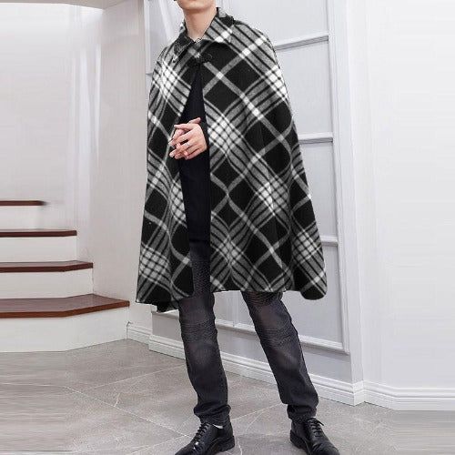 Geruite Winter Heren Poncho