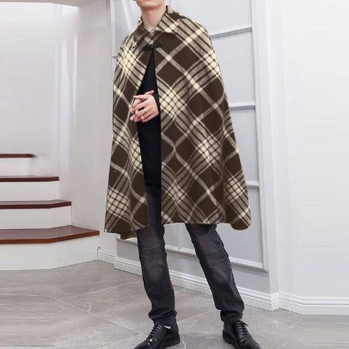Geruite Winter Heren Poncho