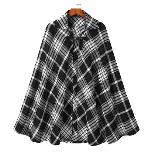 Geruite Winter Heren Poncho