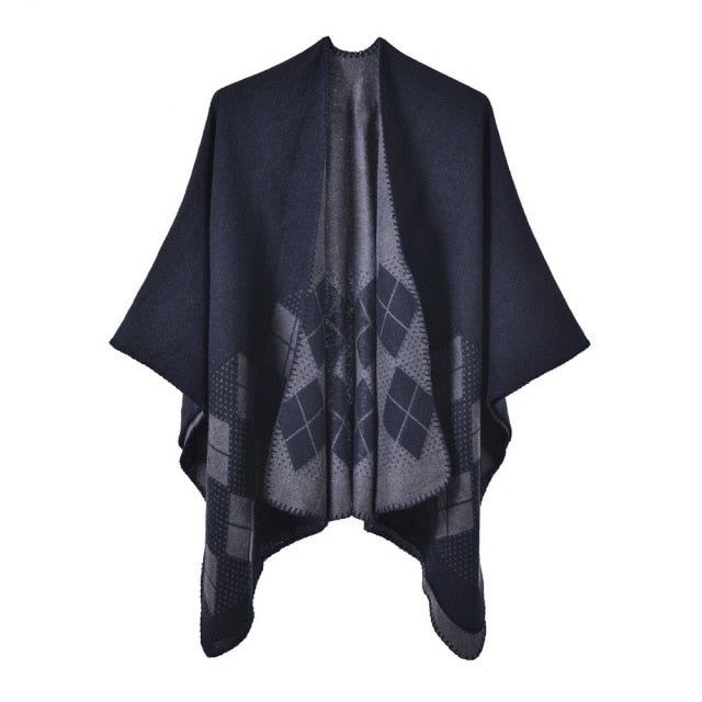 Geruite Katoenen Dames Poncho