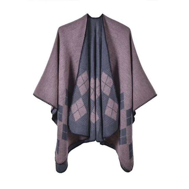 Geruite Katoenen Dames Poncho