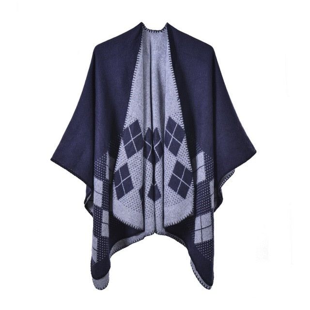 Geruite Katoenen Dames Poncho