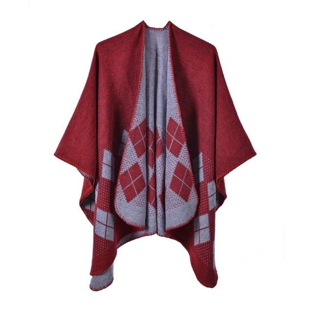 Geruite Katoenen Dames Poncho