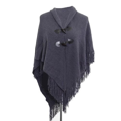 Trui Poncho met Franje